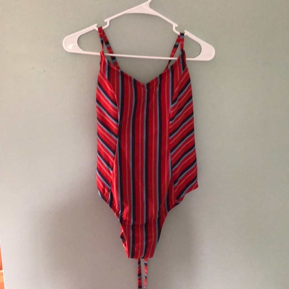 One piece striped swimsuit